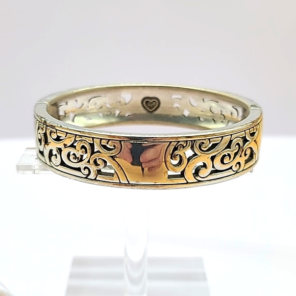 Brighton "MINGLE" Collection Modern Scrolled & Swirled Silver Hinged Bracelet! - Picture 8 of 10